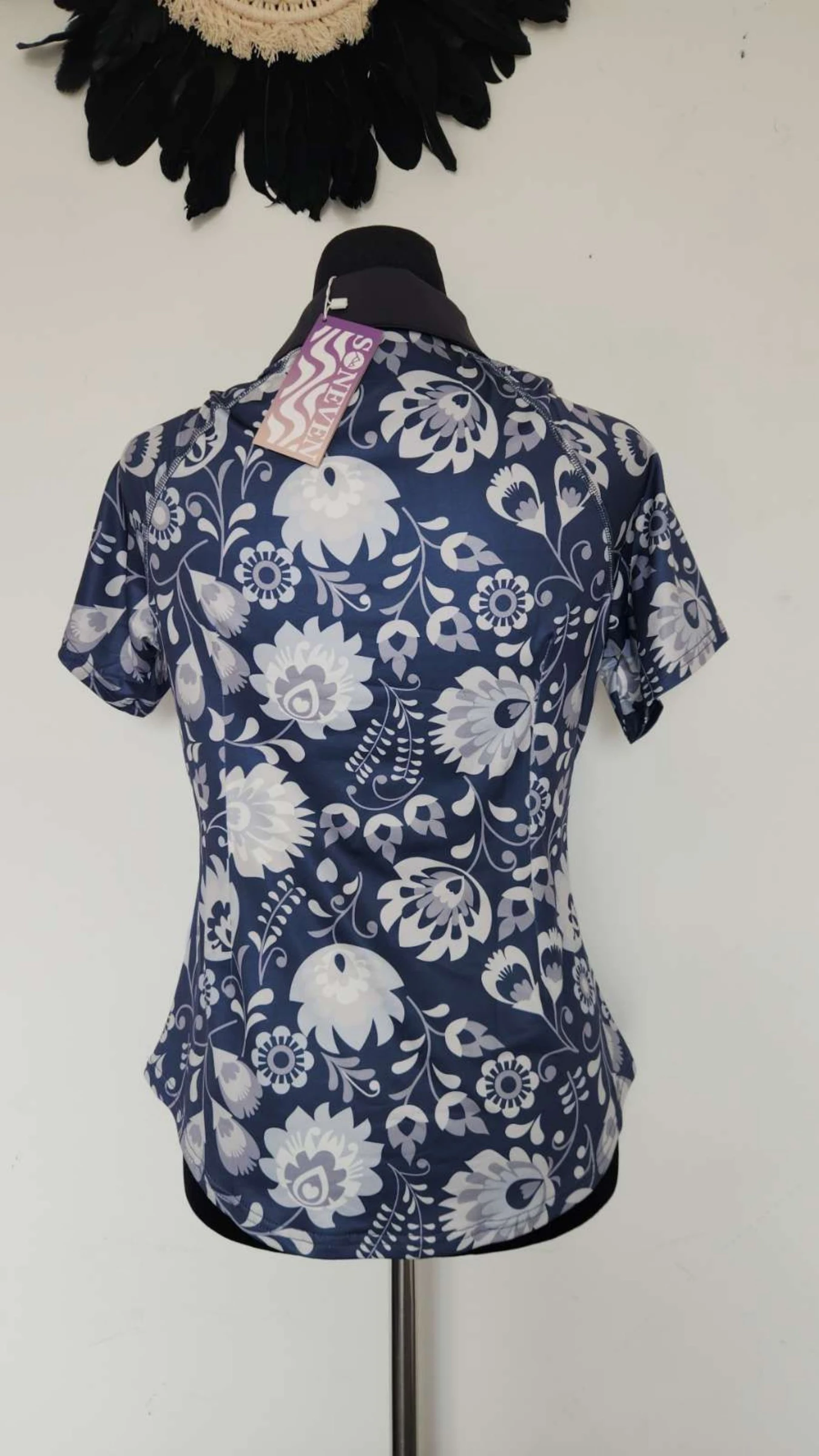 Retro/Y2K bloemend bedrukte poloshirt ●Maat S●🌸 – photo 6